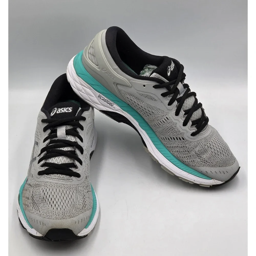 ASICS Gel Kayano 24 Womens 10 Gray Blue Running Shoes Athletic Sneakers T799N